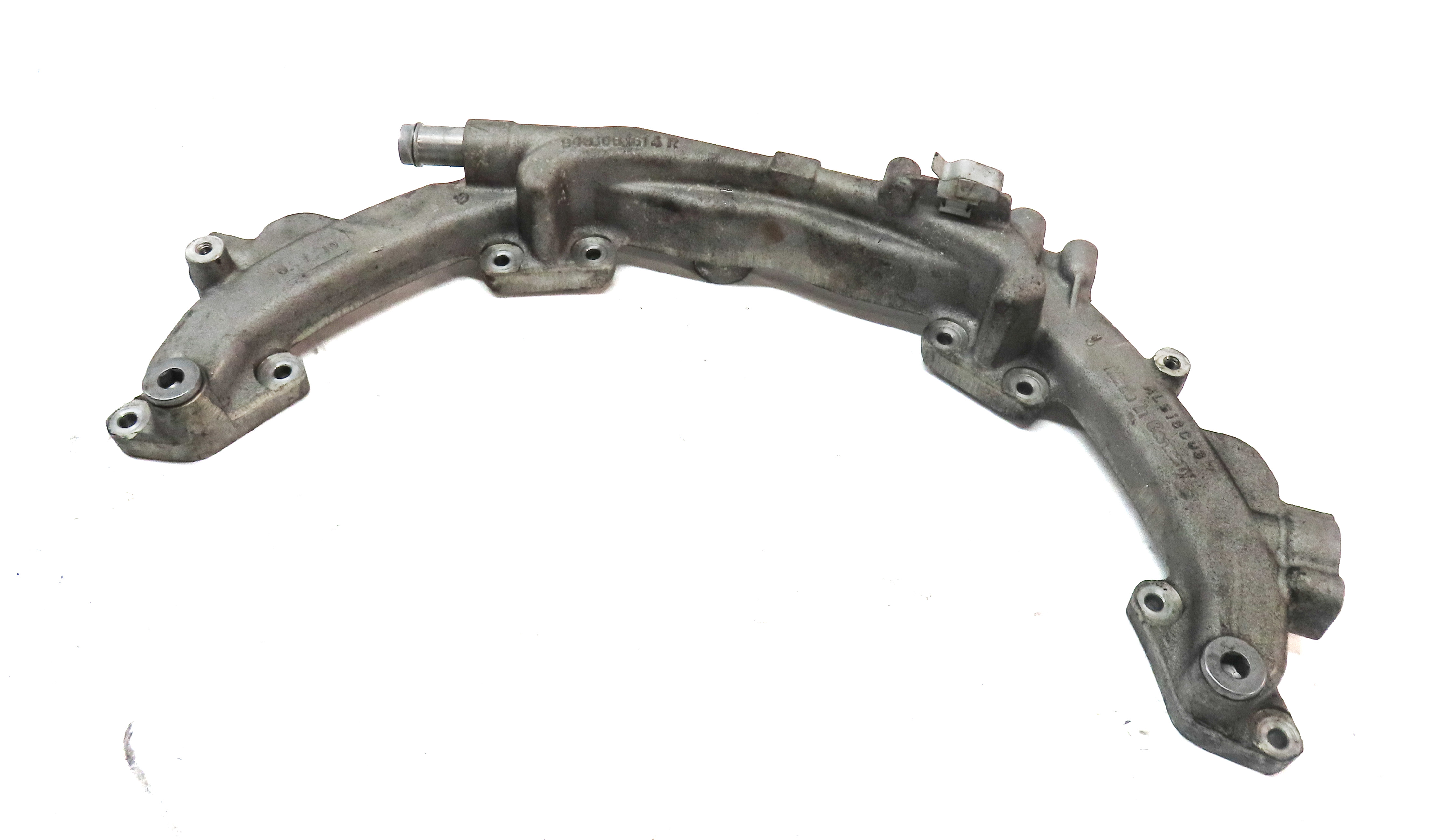 2011 PORSCHE CAYENNE (958) 4.8L (M48.52) TURBO ENGINE COOLANT CROSSOVER PIPE — exact item pictured
